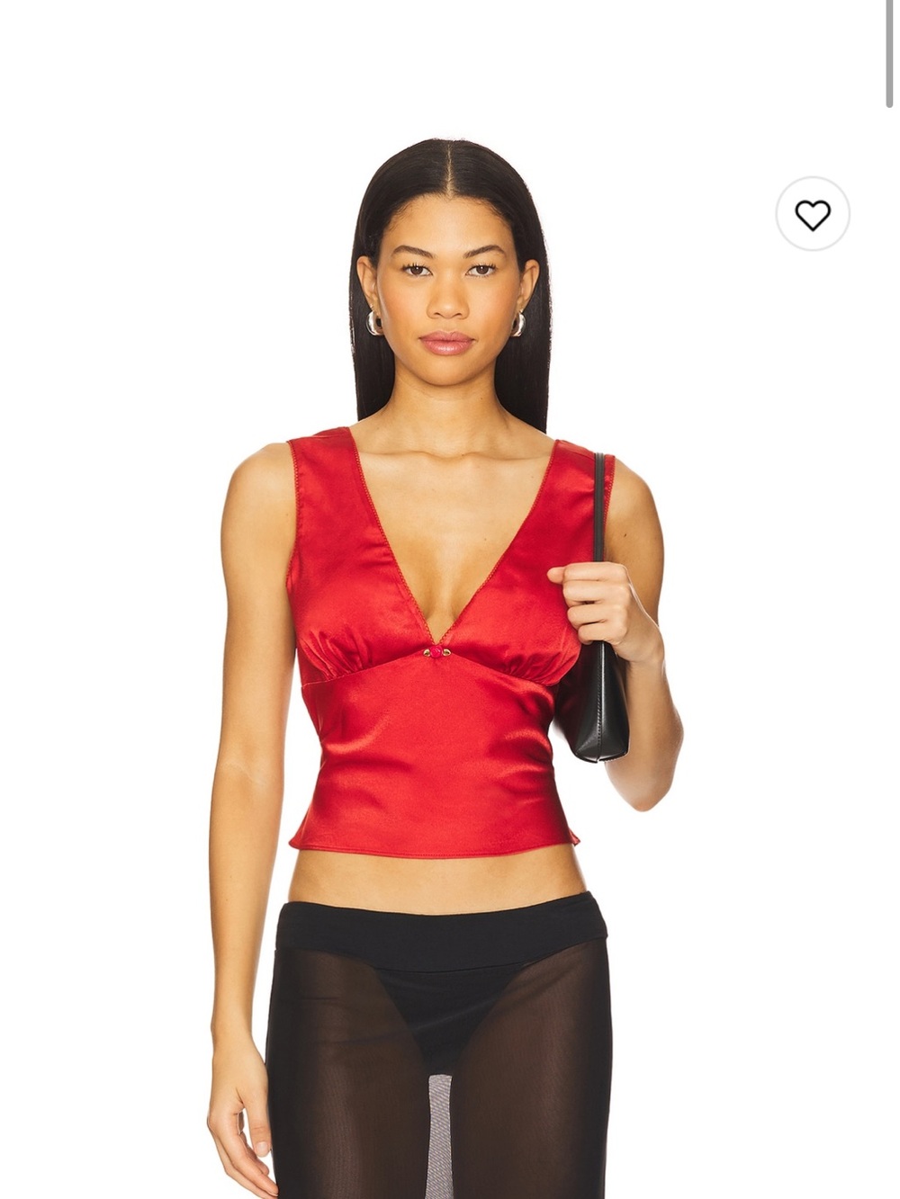 Brand New Nia Sleeveless Red V-Neck Tie-Back Camisole